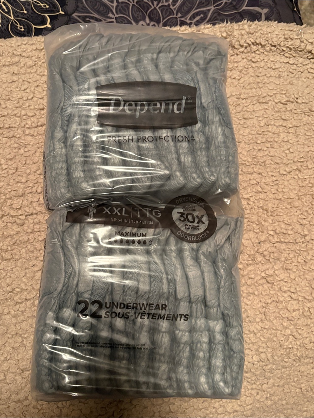 Depend Fresh Protection XXL Gray Disposable Underwear for Men - 22 Count
